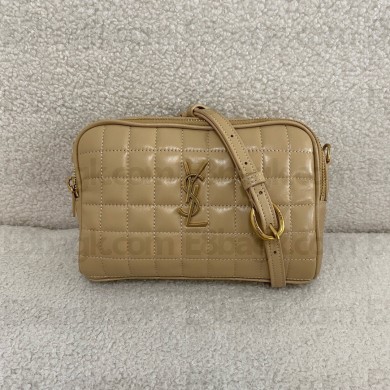 saint laurent CASSANDRE MATELASSÉ CARRÉ camera bag in lambskin NATURAL TAN 2024(original quality)
