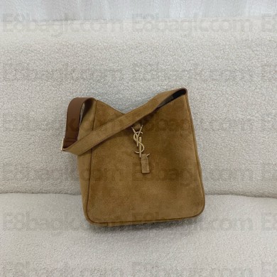 saint laurent LE 5 À 7 supple small bag in suede golden leaf 2024(original quality)