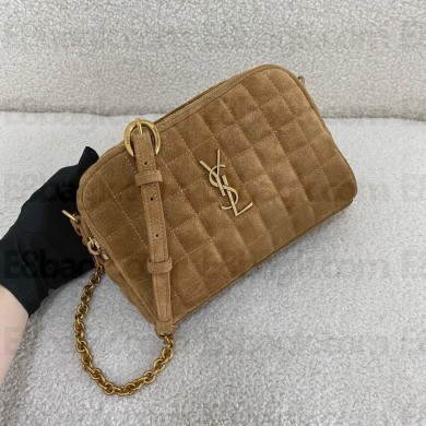 saint laurent CASSANDRE MATELASSÉ CARRÉ camera bag in suede GOLDEN LEAF 2024(original quality)