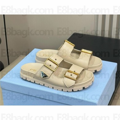 Prada Leather strap slides 1XX692 beige 2024