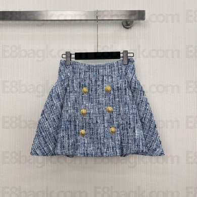 BALMAIN BLUE TWEED SKIRT 2025