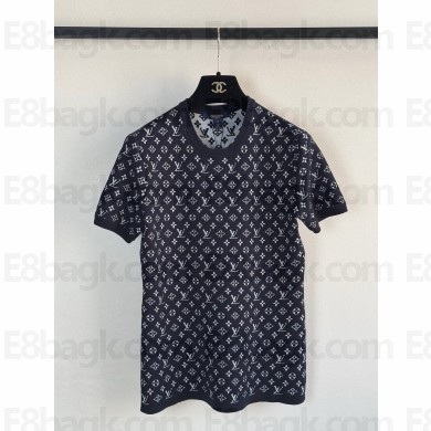 LOUIS VUITTON BLACK Monogram Jacquard Knit Top 2025