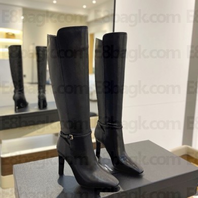Saint Laurent  Heel 10.5cm  Mina Buckle Booties calfskin black 2024
