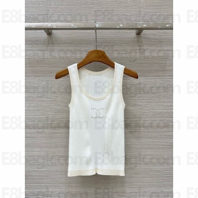 CHANEL White Cotton & Mixed Fibers tank P78636 2025