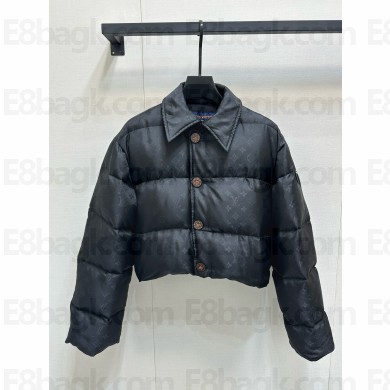 LOUIS VUITTON black Cropped Monogram Puffer Jacket 2025