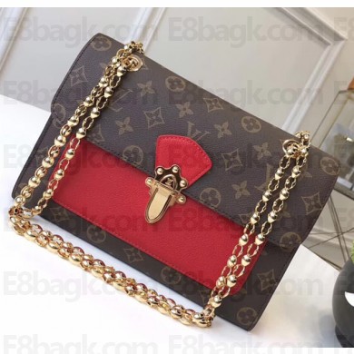 Louis Vuitton Monogram Canvas With Colorful Calfskin Victoire Shoulder Bag M41731 Cherry 2017