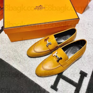Hermes Leather royal Loafers Marron Glaise