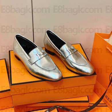 Hermes Leather royal Loafers silver