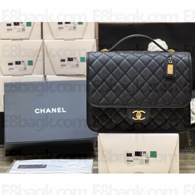 Chanel Large Backpack in Calfskin AS3662 black 2022(original quality)