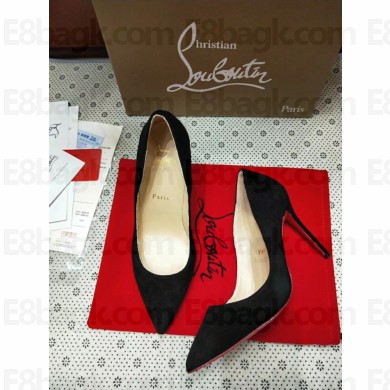 Christian Louboutin Black So Kate Patent Red Sole Suede Pumps