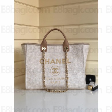 Chanel Deauville Tote Bag nude 2021