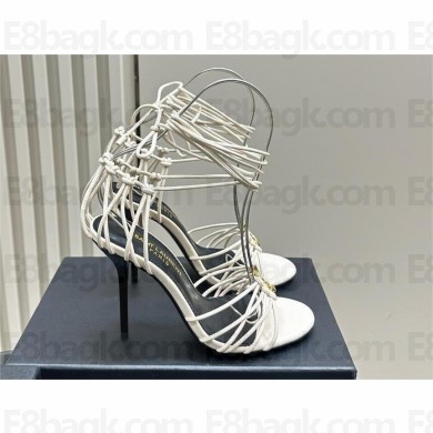 Saint Laurent Babylone 90 leather sandals WHITE 2024