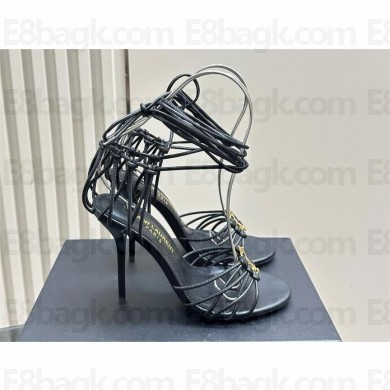 Saint Laurent Babylone 90 leather sandals BLACK 2024