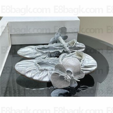 Zimmermann Orchid leather ballet flats silver 2024