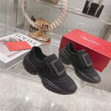 roger vivier Viv' Run Light Resin Buckle Sneakers in Fabrics black