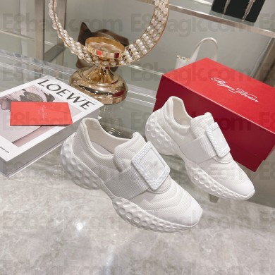roger vivier Viv' Run Light Resin Buckle Sneakers in Fabrics WHITE