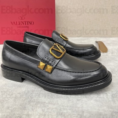 VALENTINO GARAVANI Calfskin Stud Sign Loafer black 2023