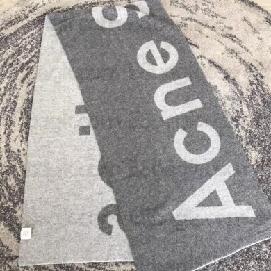 Acne Studios Logo Cashmere Scarf 50x220CM Grey