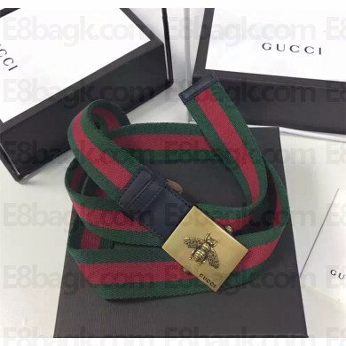 Gucci Canvas Web belt with bee buckle 409437 black