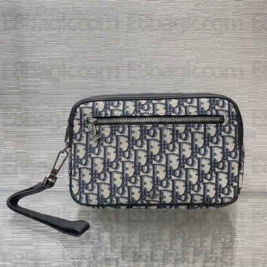 Dior Beige and Black Dior Oblique Jacquard Toiletry Bag 2021