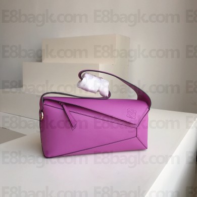 loewe Puzzle Hobo bag in nappa calfskin bright purple