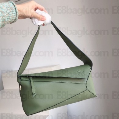 loewe Puzzle Hobo bag in nappa calfskin Avocado Green 