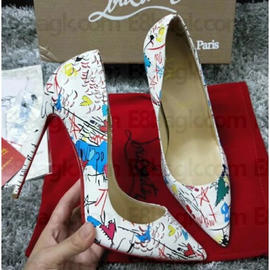 Christian Louboutin Pigalle printed patent-leather pumps