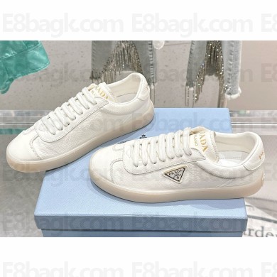 Prada women'/men's Lane leather sneakers in white 2024