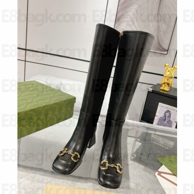 Gucci Women's Horsebit boot in calfskin Black heel 5.5cm 1023-2024