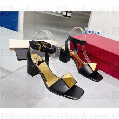 Valentino One Stud Ankle Strap SandalS 40MM black 2023