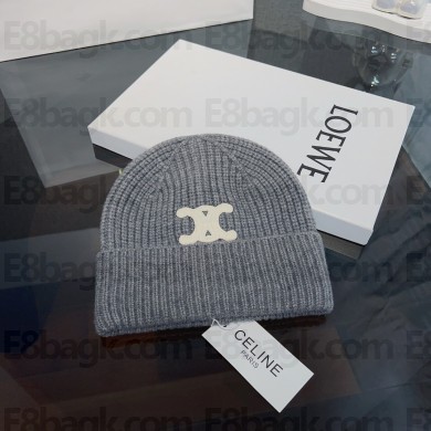 CELINE TRIOMPHE BEANIE IN SEAMLESS CASHMERE gray 2023