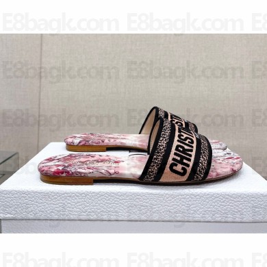 dior Pink Multicolor Cotton with Dior Jardin Magique Embroidery dway Slide 2023