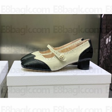 Dior Black and White Perforated Calfskin Spectadior Ballet Pump 2023