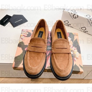 Dolce & Gabbana Calf suede leather loafers brown 1105-2024