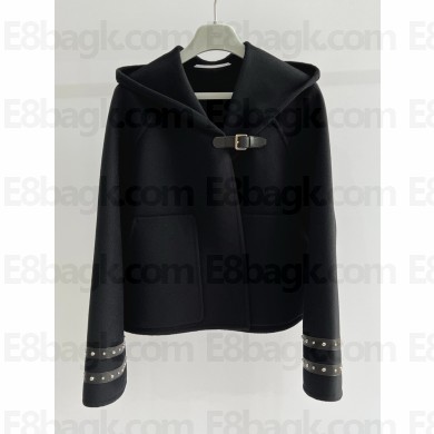 hermes cashmere duffle coat jacket black 2024