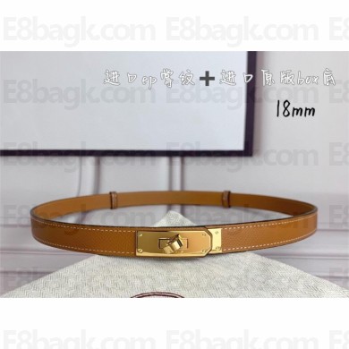 HERMES Kelly 18 belt  in Epsom calfskin brown/gold 2025