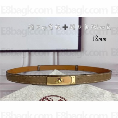HERMES Kelly 18 belt  in Epsom calfskin etoupe/gold 2025