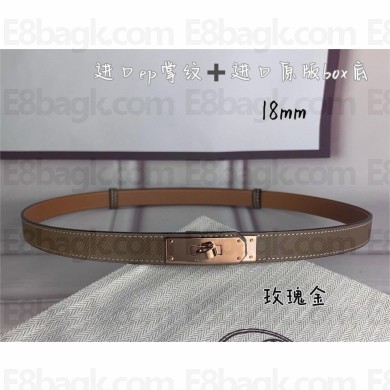 HERMES Kelly 18 belt  in Epsom calfskin etoupe/pink gold 2025