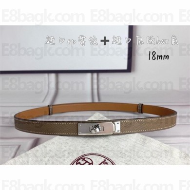 HERMES Kelly 18 belt  in Epsom calfskin etoupe/silver 2025