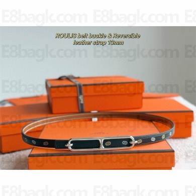 HERMES 13MM reversible roulis belt in calfskin black/silver 2025
