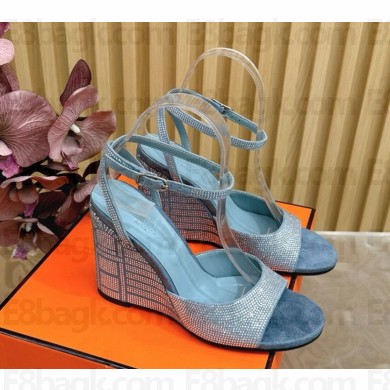 Hermes Gigi 50 sandals with crystal blue 2024