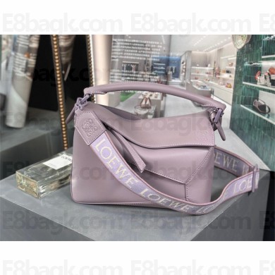 LOEWE Small Puzzle Edge bag in satin calfskin Pale Aubergine Glaze 2023