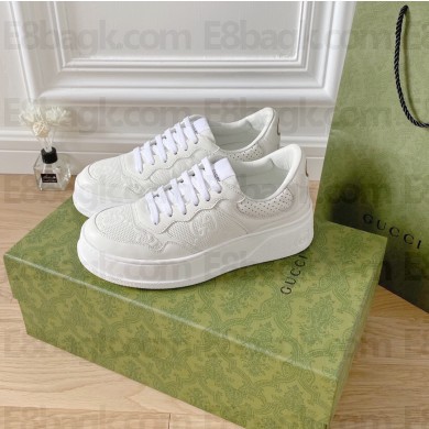 Gucci GG embossed sneaker white 670408 2021