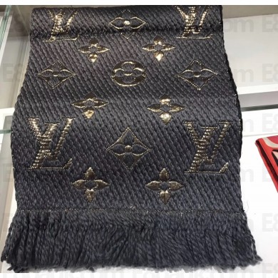 Louis Vuitton Logomania Shine Scarf Dark Gray/Gold 2018