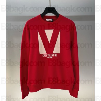 VALENTINO Printed cotton jersey sweatshirt red 2025
