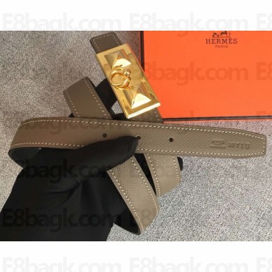 Hermes Width 2.5cm Collier De Chien Buckle Belt Etoupe/Gold