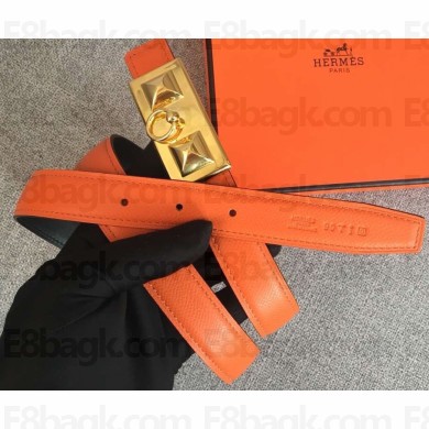 Hermes Width 2.5cm Collier De Chien Buckle Belt Orange/Gold