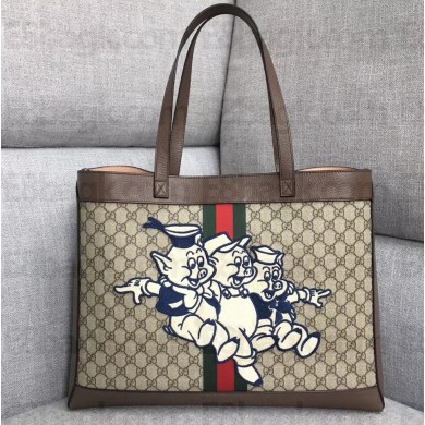 Gucci Ophidia GG Tote Bag with Three Little Pigs 547947 2019