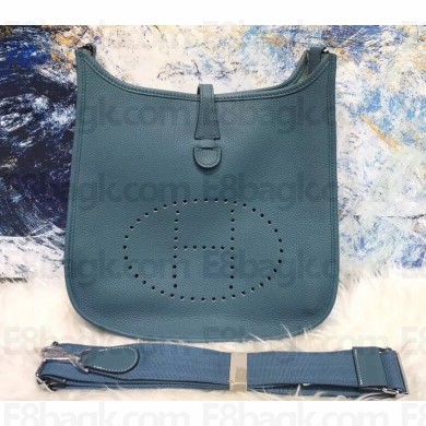 Hermes Evelyne III PM Bag in Original Togo Leather Denim Blue