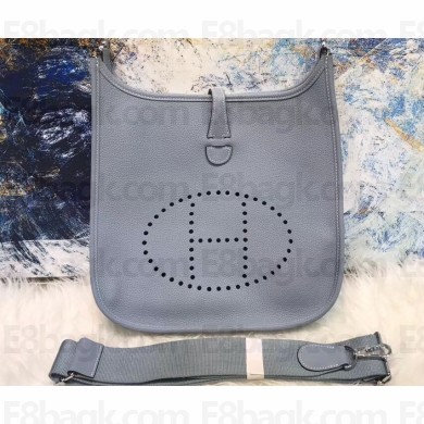Hermes Evelyne III PM Bag in Original Togo Leather Baby Blue